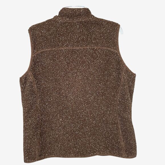 Woolrich Sherpa Fleece Zip Vest Womens XL Dark Toast Heather Brown - Picture 2 of 10